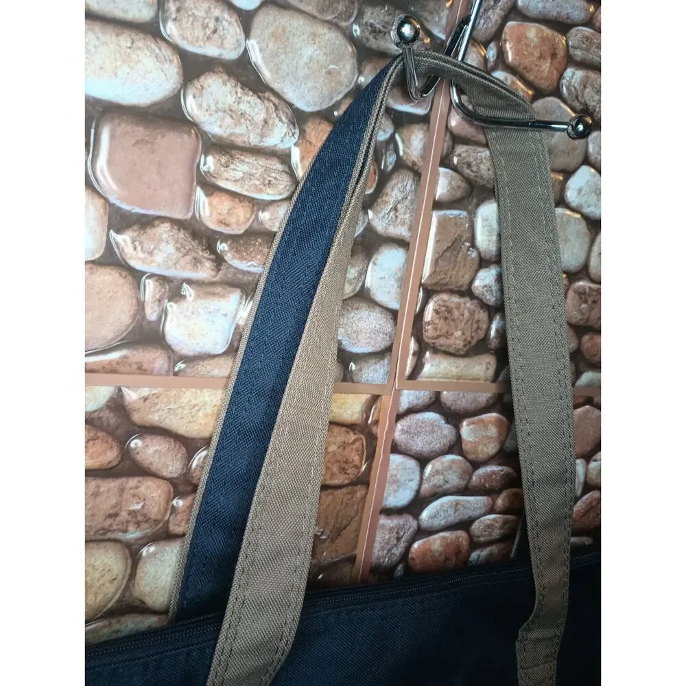 Samsonite Canvas Yacht Travel Tote Bag Weekender Foldable Beige Navy Large 24